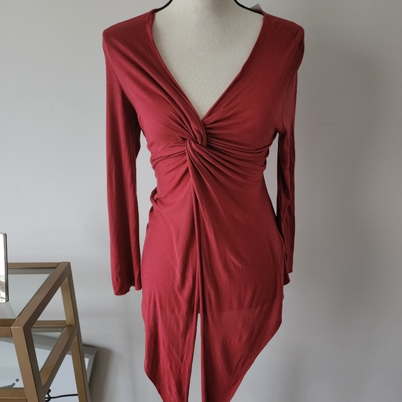 Matty M Pullover knot front asymmetrical blouse|M - Picture 1 of 6